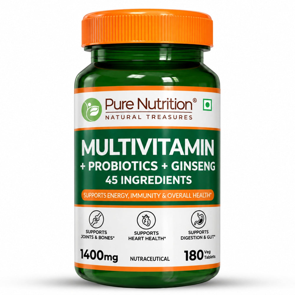 Pure Nutrition Multivitamin with Probiotics & Korean Ginseng | Complete Daily | 180 Tablets