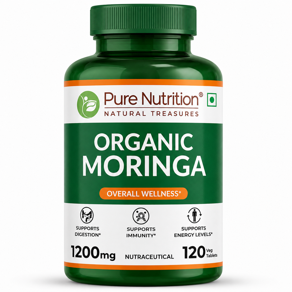 Organic Moringa Tablets 1200mg | Supports Immunity, Digestion & Energy