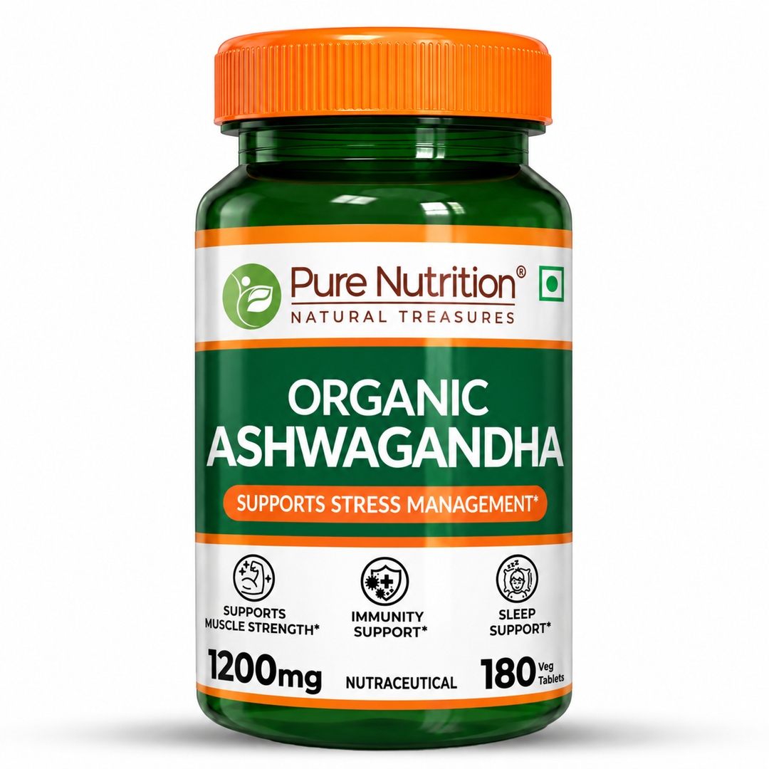 Pure Nutrition Organic Ashwagandha | Stress, Sleep & Vitality | 180 Tablets