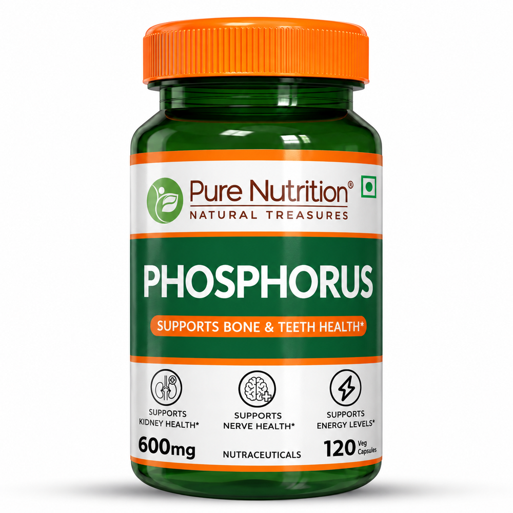 Phosphorus 600mg Veg Capsules  Bone, Energy Metabolism & Wellness | 120 Capsules