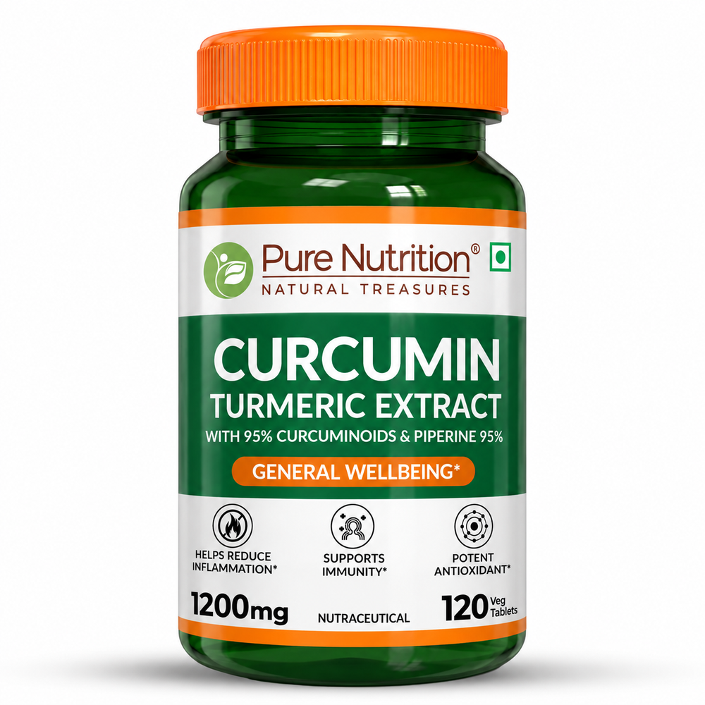 Pure Nutrition Curcumin Turmeric Extract 95% Curcuminoids & Piperine | 120 Tablets