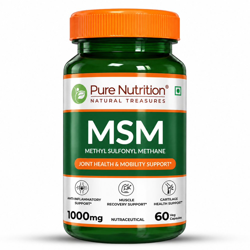 Pure Nutrition MSM 1000 mg | Methyl Sulfonyl Methane Capsules | 60 Tablets