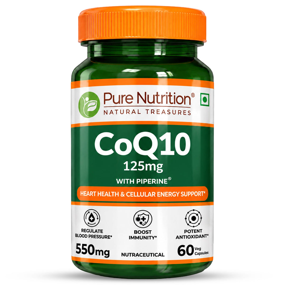 Pure Nutrition CoQ10 125mg with Piperine Plant-Based Energy & Wellness | 60 Veg Capsules