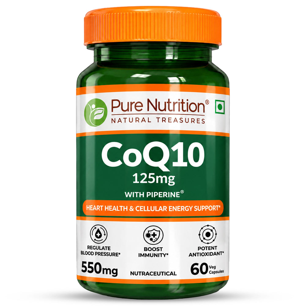 Pure Nutrition CoQ10 125mg with Piperine Plant-Based Energy & Wellness | 60 Veg Capsules