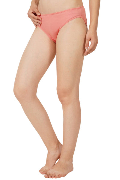 Bamboo Fabric Low Waist Underwear | Peach and Black | Pack of 2