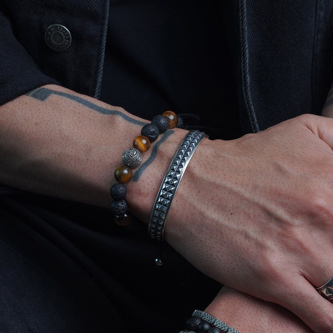 Fyre cuff bracelet in oxidixed 925 sterling silver