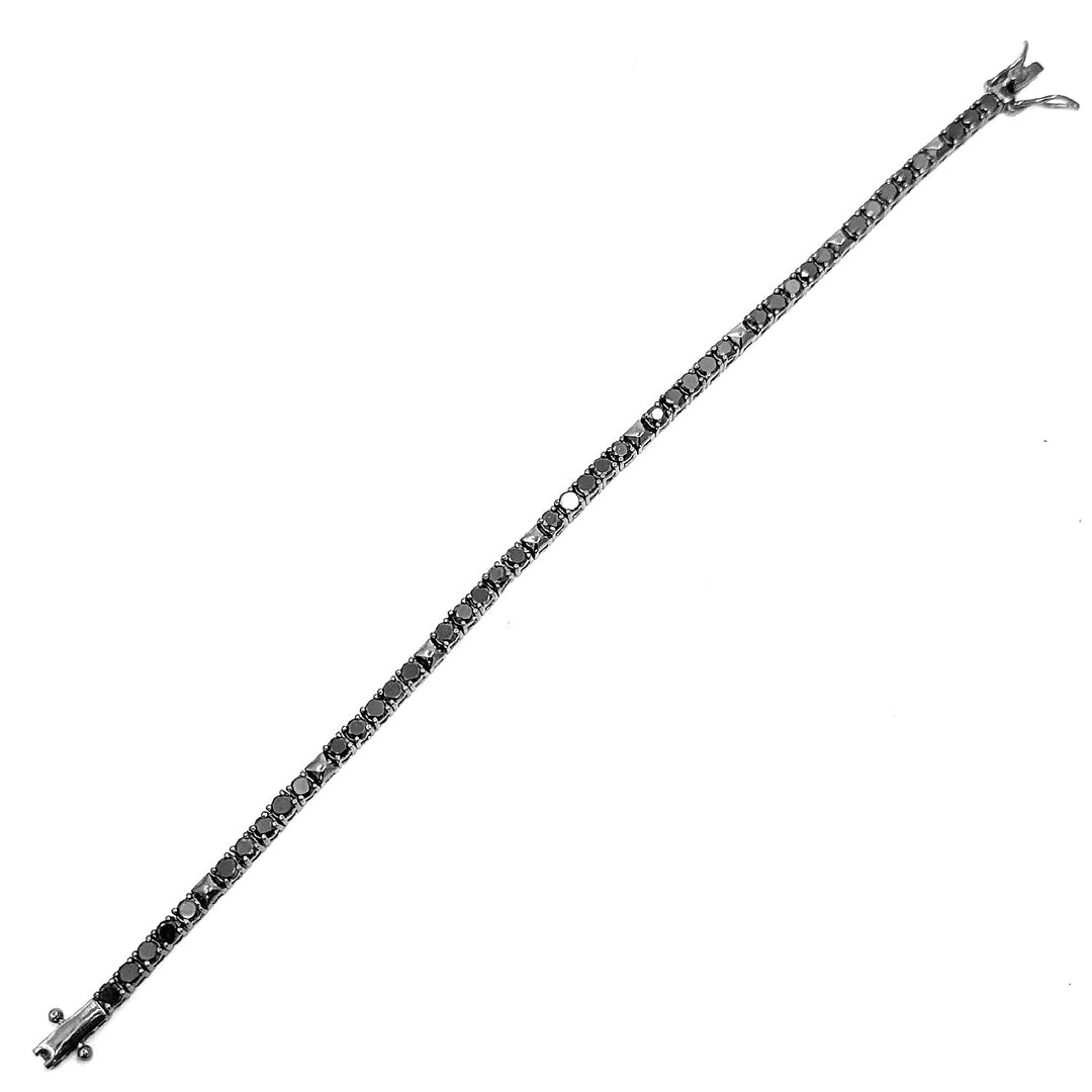 Black CZ Tennis bracelet 925 Sterling Silver