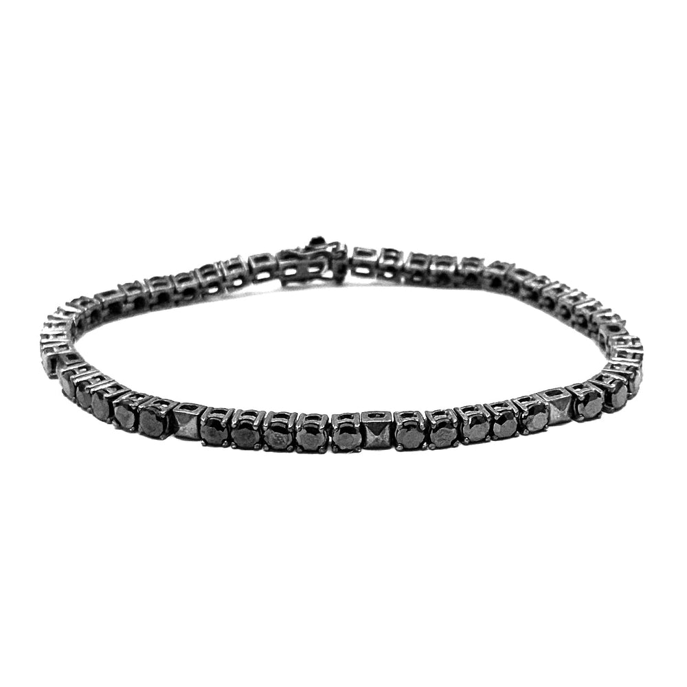 Black CZ Tennis bracelet 925 Sterling Silver