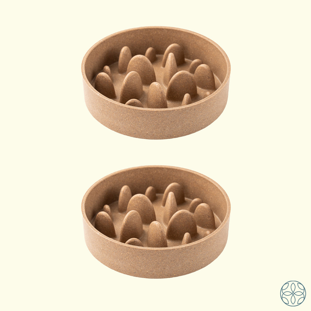 Irida Naturals Rice Husk Slow Feeder Bowl Mid - 14 CM