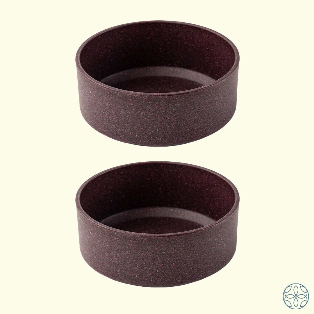 Irida Naturals Rice Husk Dog Bowls Round - Deep Purple