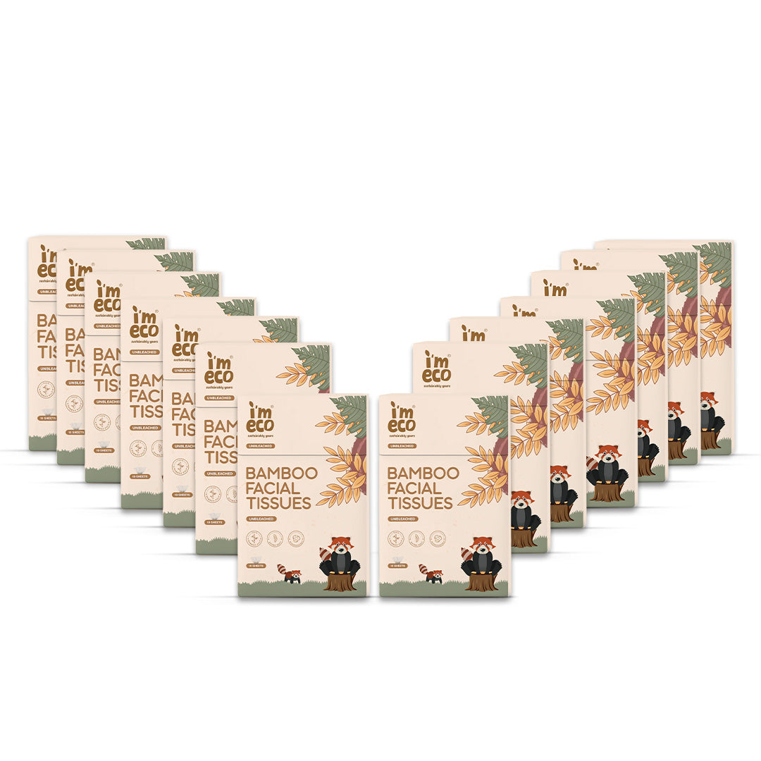 IMECO Bamboo Pocket Tissue - 10 Pulls Per Box - Ultra-Soft & Hypoallergenic - Travel-Friendly