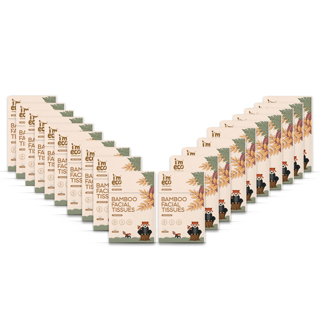 IMECO Bamboo Pocket Tissue - 10 Pulls Per Box - Ultra-Soft & Hypoallergenic - Travel-Friendly