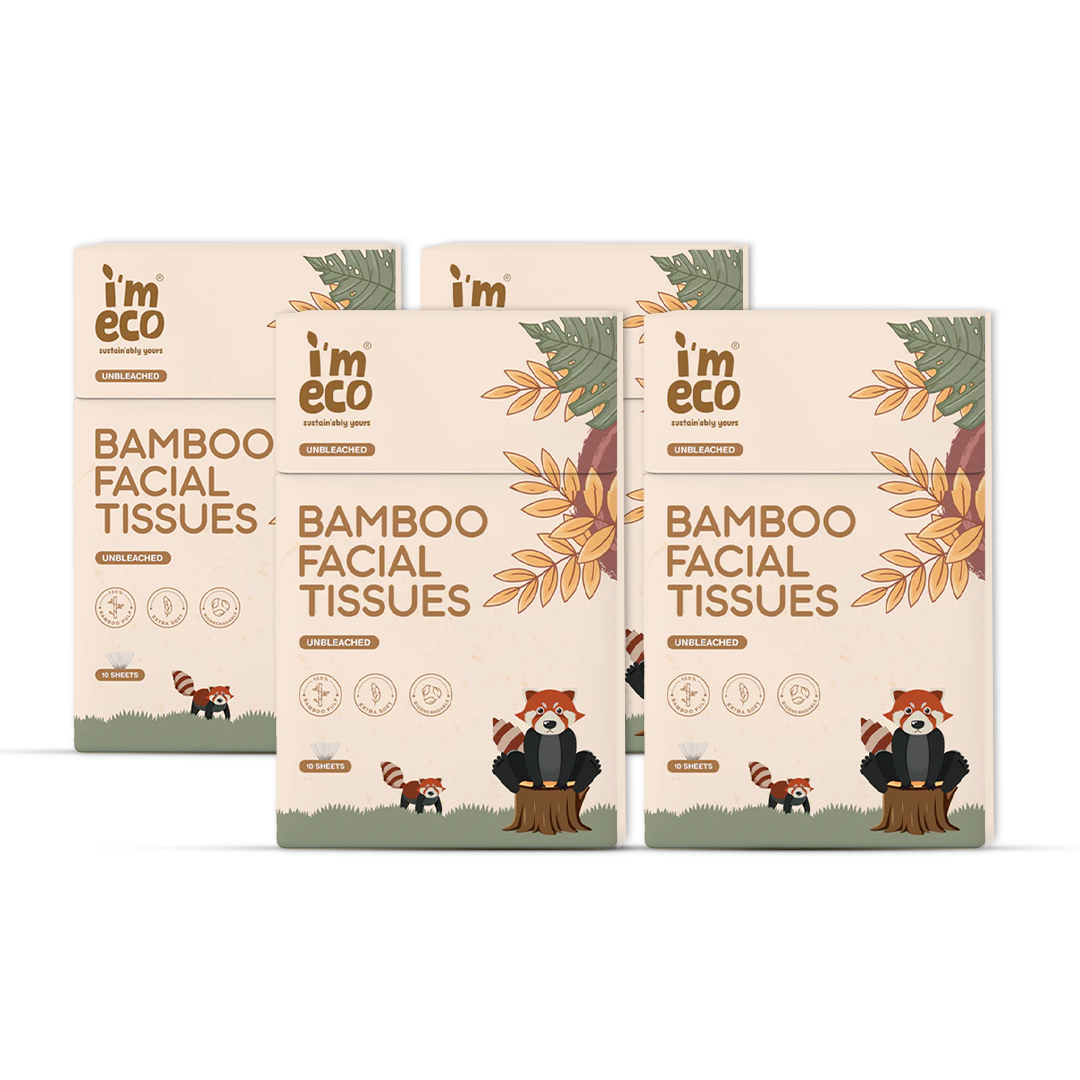 IMECO Bamboo Pocket Tissue - 10 Pulls Per Box - Ultra-Soft & Hypoallergenic - Travel-Friendly
