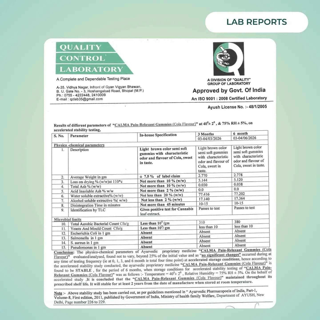 Calma Pain Relaxant Gummies | Doctor-Prescribed 135mg Vijaya Extract for Muscle, Joint & Tension Relief | Strongest Formula | Cola Flavour