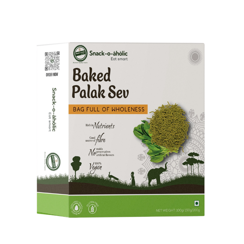 Snack-O-Aholic Baked palak sev Pack of 3