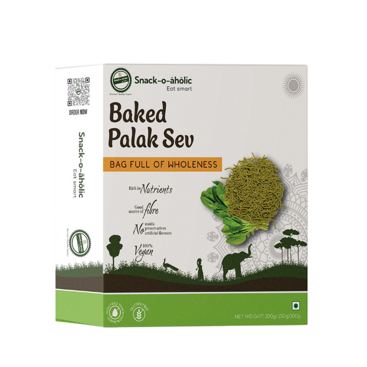 Snack-O-Aholic Baked palak sev Pack of 3