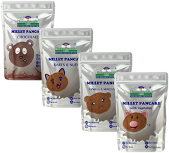 TummyFriendly Foods Organic Millet Pancake Mixes | Aluminium-Free | For Kids and Adults |150g each (Pack of 4)