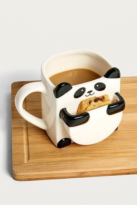 Panda biscuit pocket mug for tea and coffee | Cute Ceramic Coffee mug
