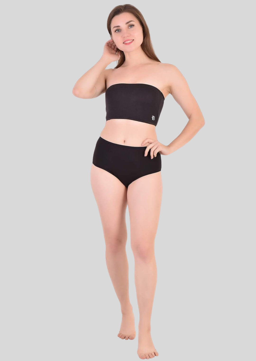 Bamboo Fabric Tube Top | Black Bustier Bra