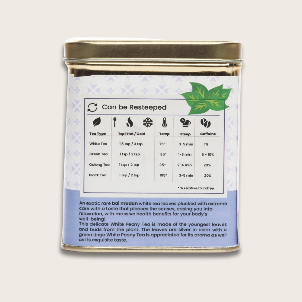 Lluvia Tea Peony White Tea - Rich in Antioxidants | Weight Loss | Improves Blood Circulation (50gm)