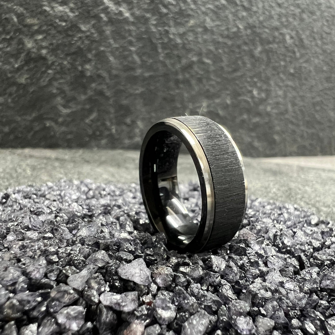 Black brushed finish SS ring