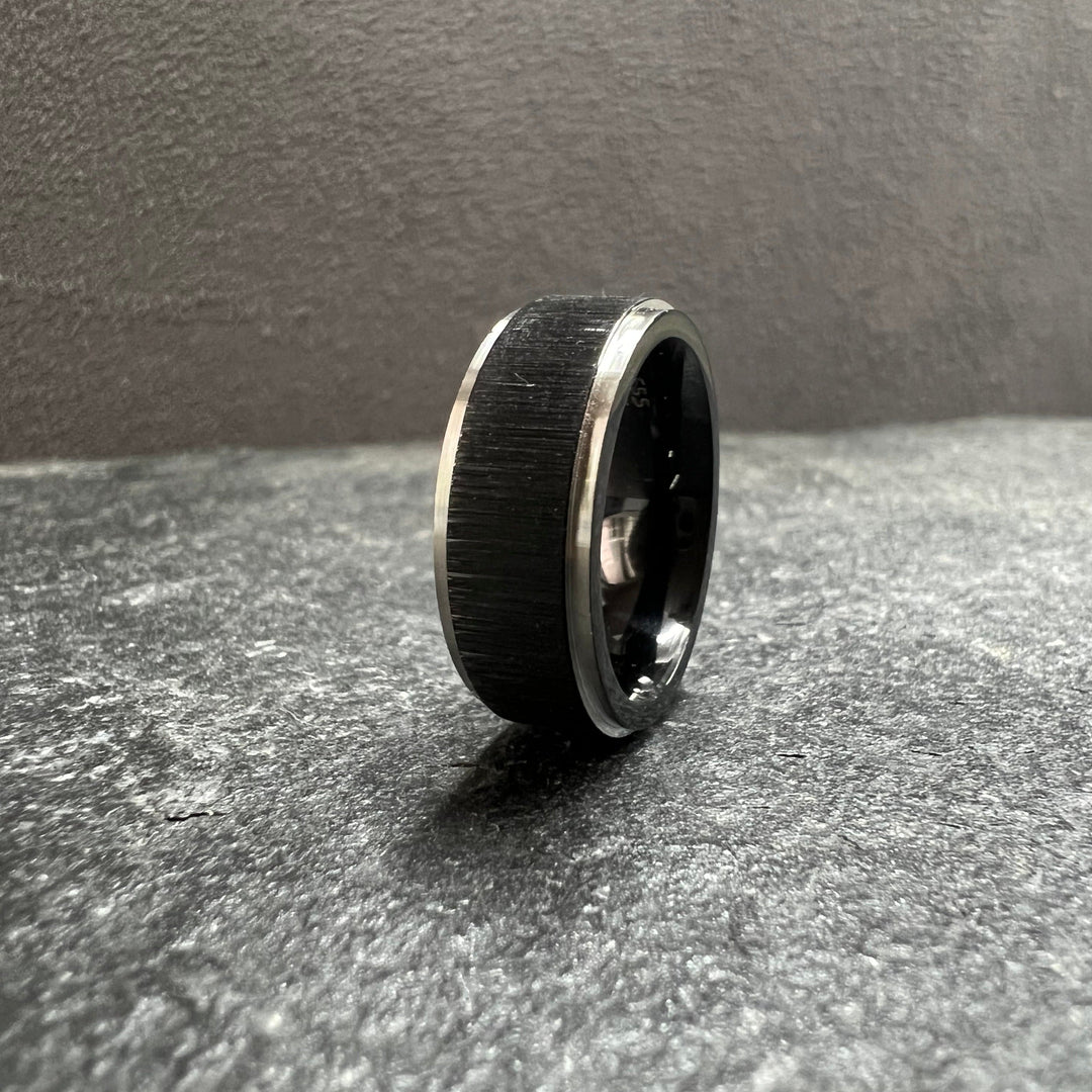 Black brushed finish SS ring