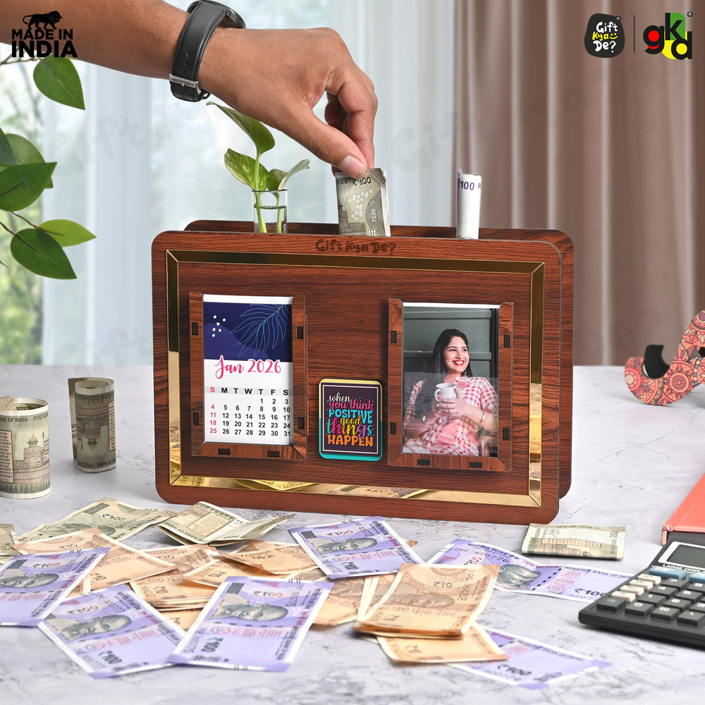 Wooden Piggy Bank | Smart Savings Tracker | Money Box for Kids & Adults (Multiple Variants Available)