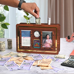 Wooden Piggy Bank | Smart Savings Tracker | Money Box for Kids & Adults (Multiple Variants Available)