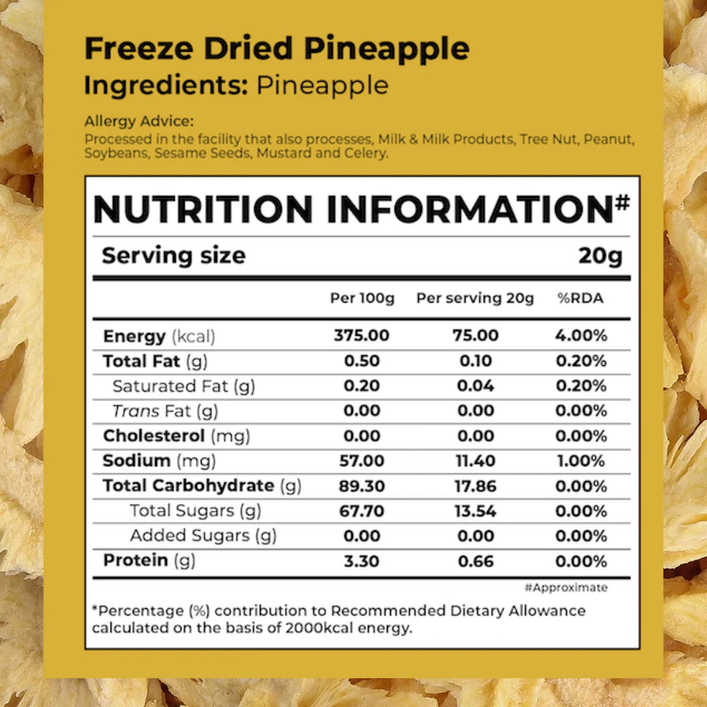 Bonvie Freeze Dried Pineapple - 50 grams