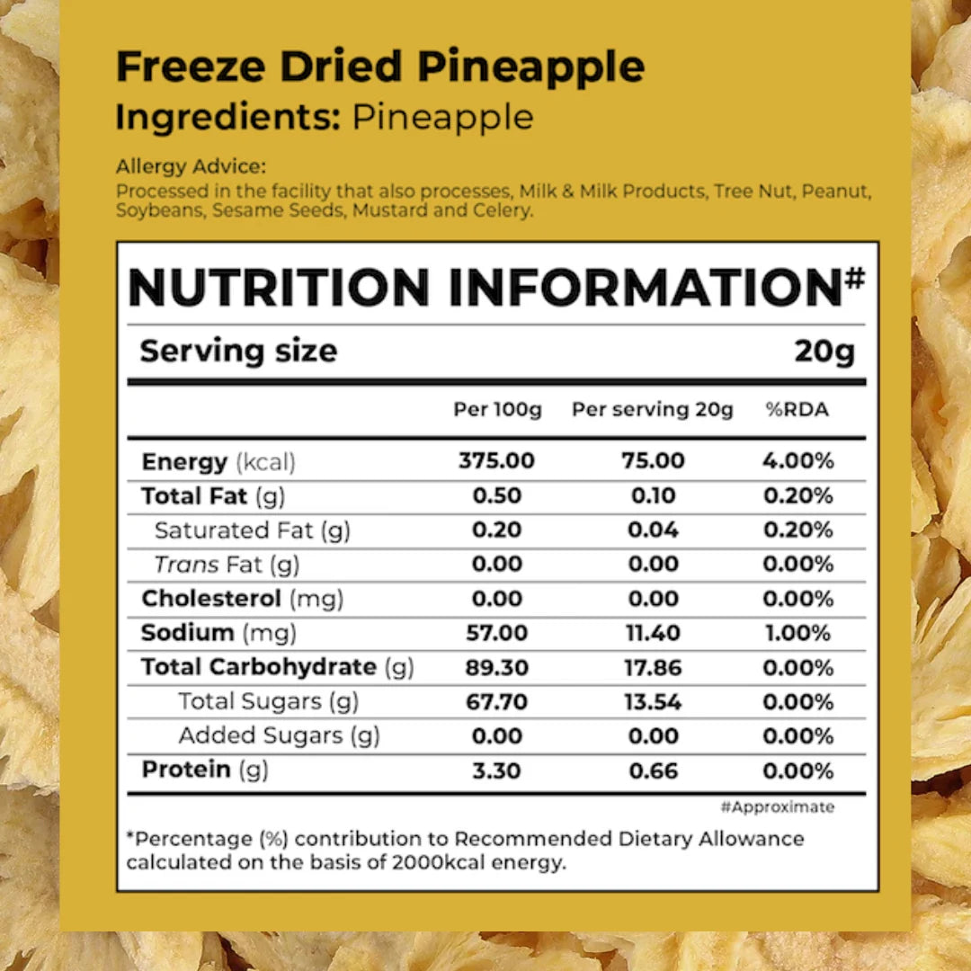Bonvie Freeze Dried Pineapple - 20 grams