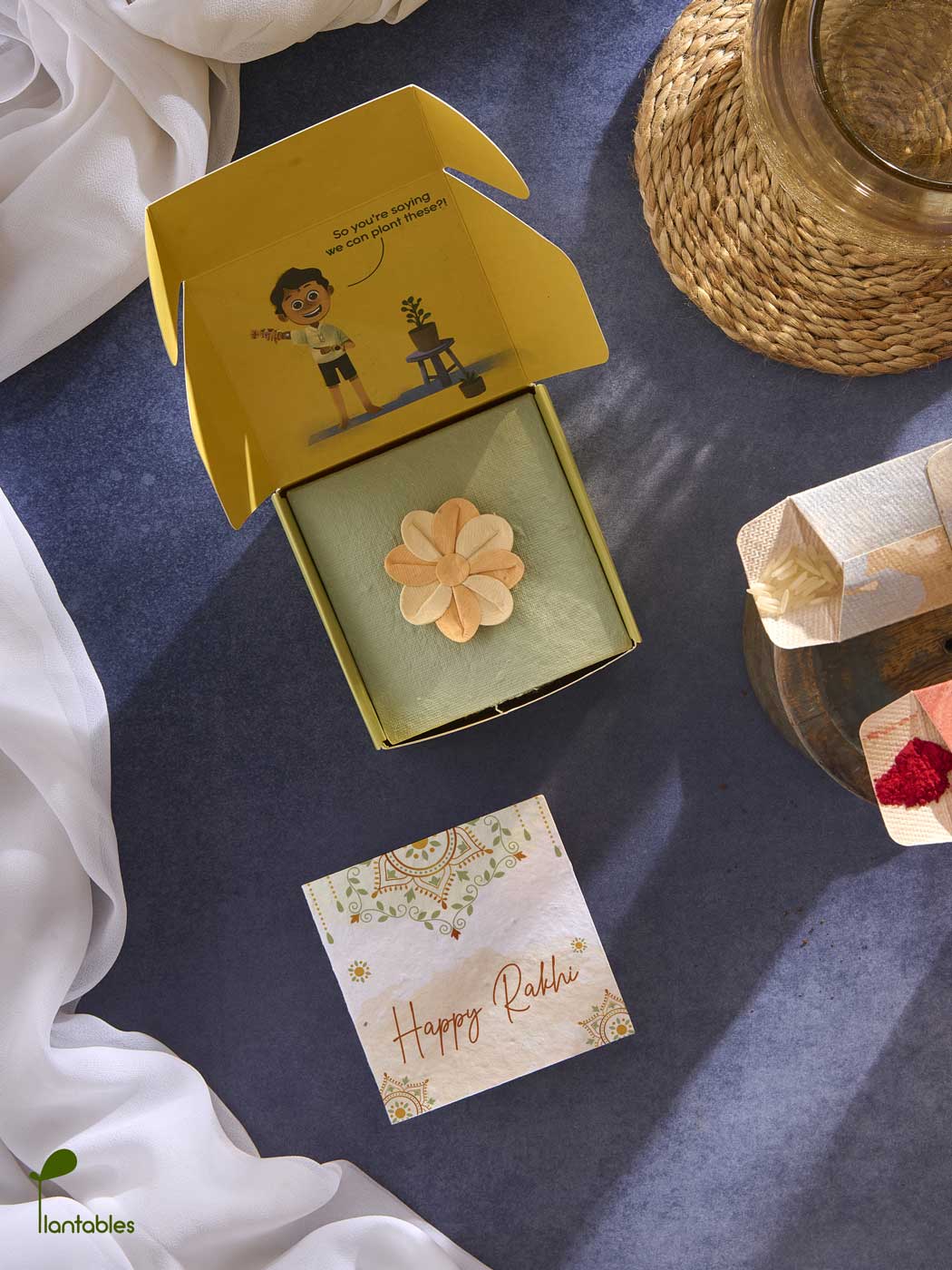 Plantables Pinwheel Rakhi Combo