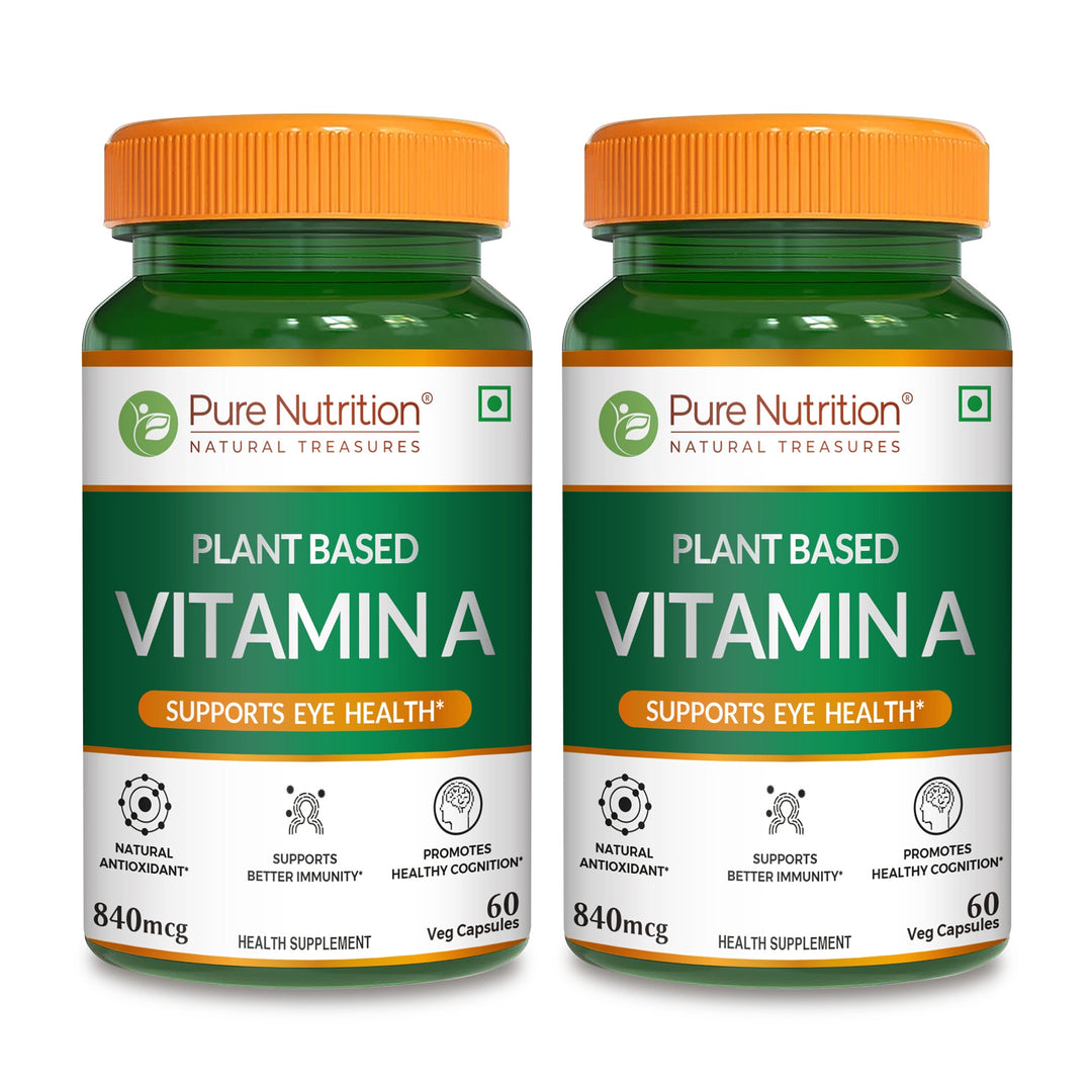Plant Based Vitamin A - 60 Veg Capsules | Supports Eye Health, Immunity, and Antioxidant Defense
