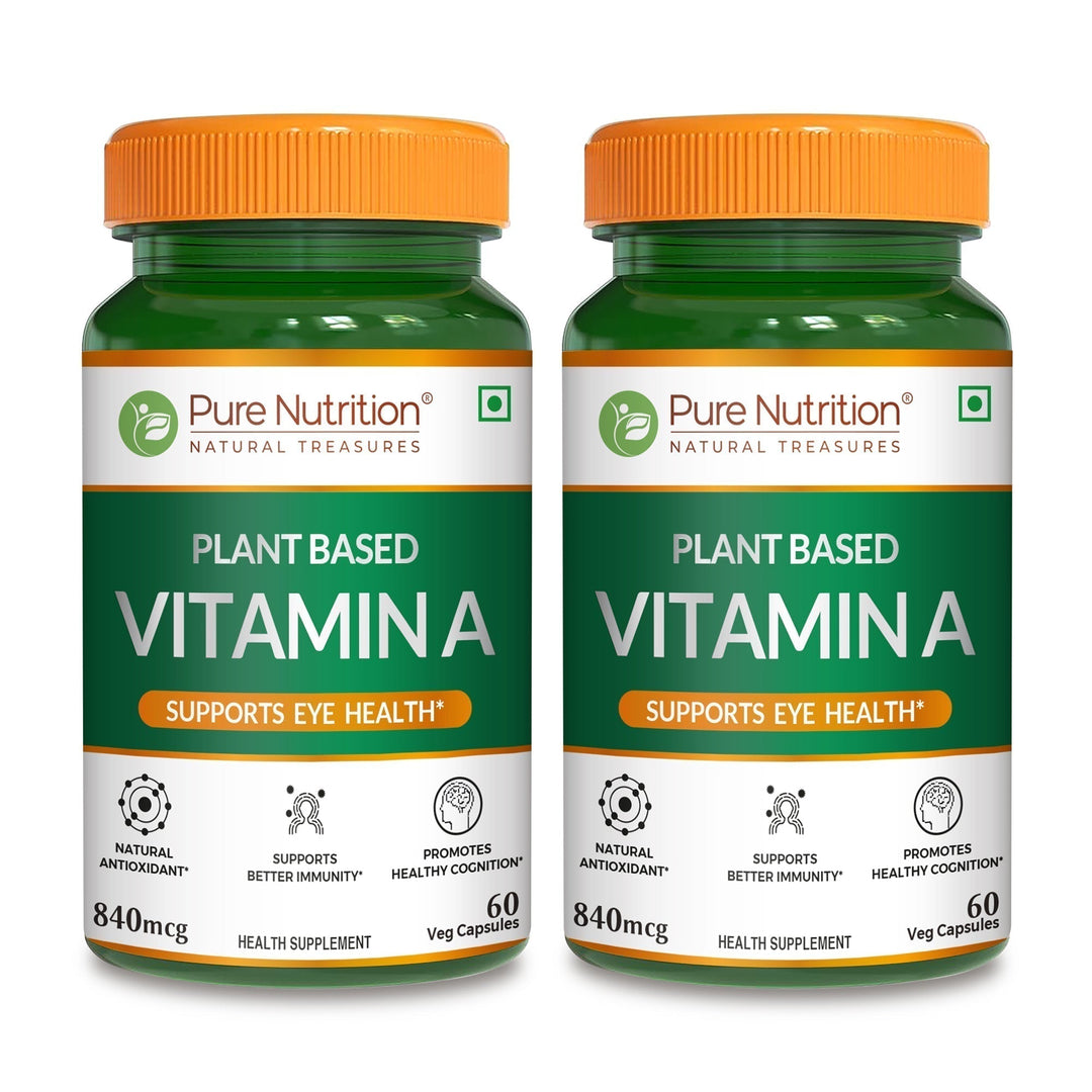Plant Based Vitamin A - 60 Veg Capsules | Supports Eye Health, Immunity, and Antioxidant Defense