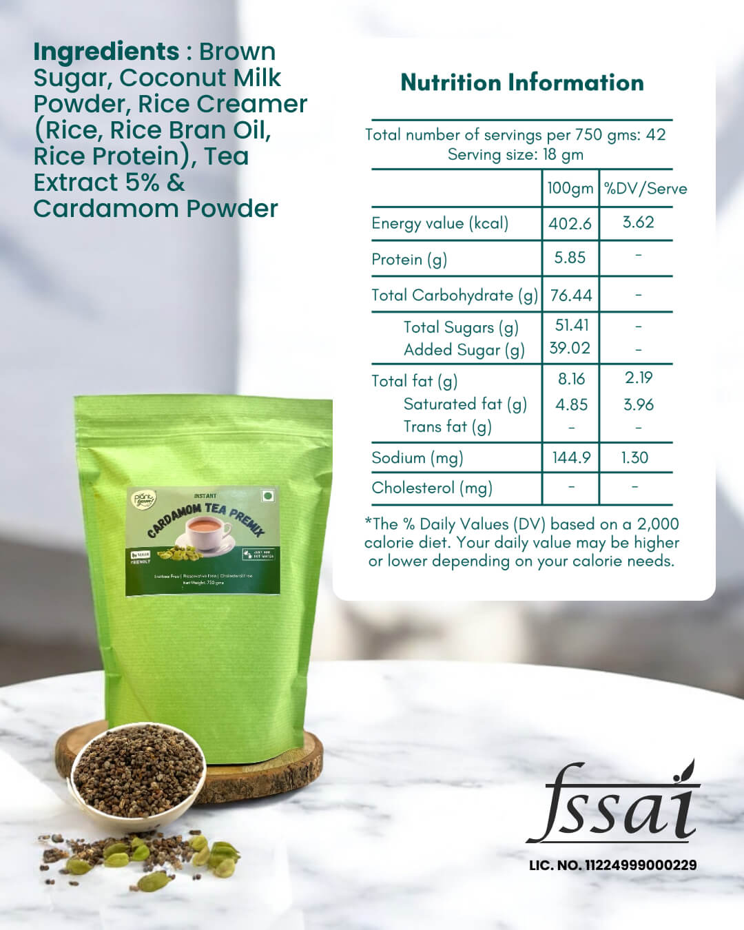 Cardamom Tea Premix - 750gm