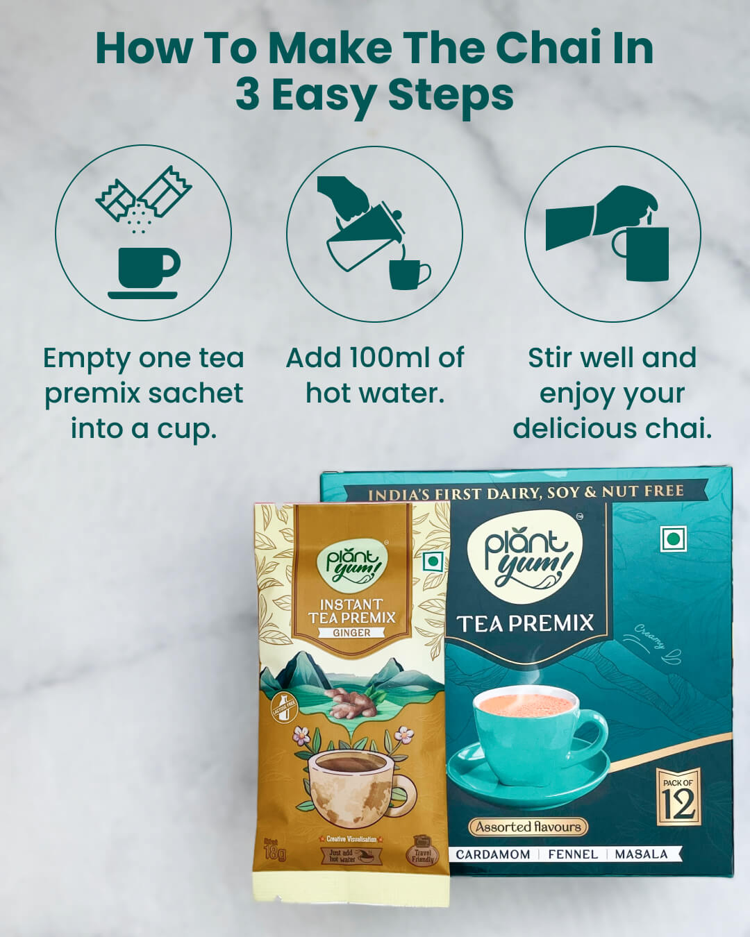 Instant Ginger Tea Premix – Pack of 12