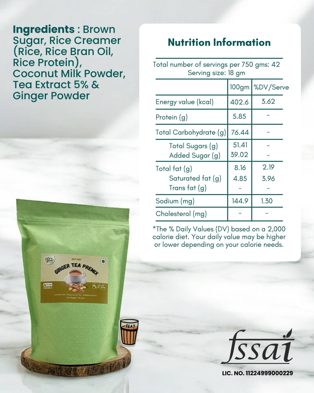 Ginger Tea Premix - 750gm