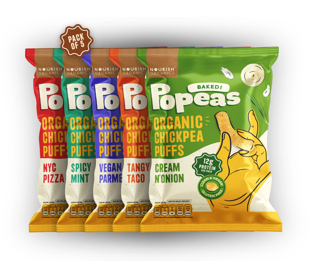NOURISH ORGANICS Variety Protein Puffs - Pack of 10 (60G)