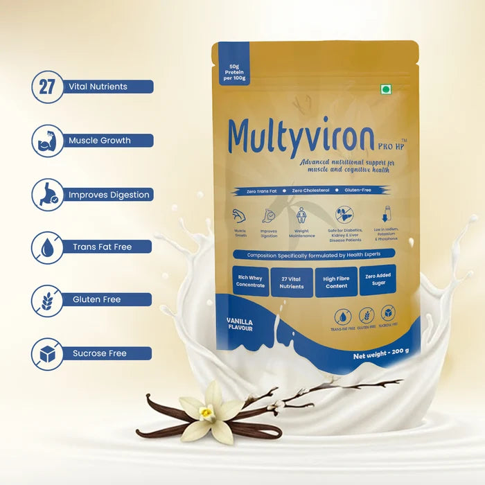 Natural Infusions Multyviron Pro HP – Advanced Nutritional Protein Powder (Vanilla Flavour) – 200g