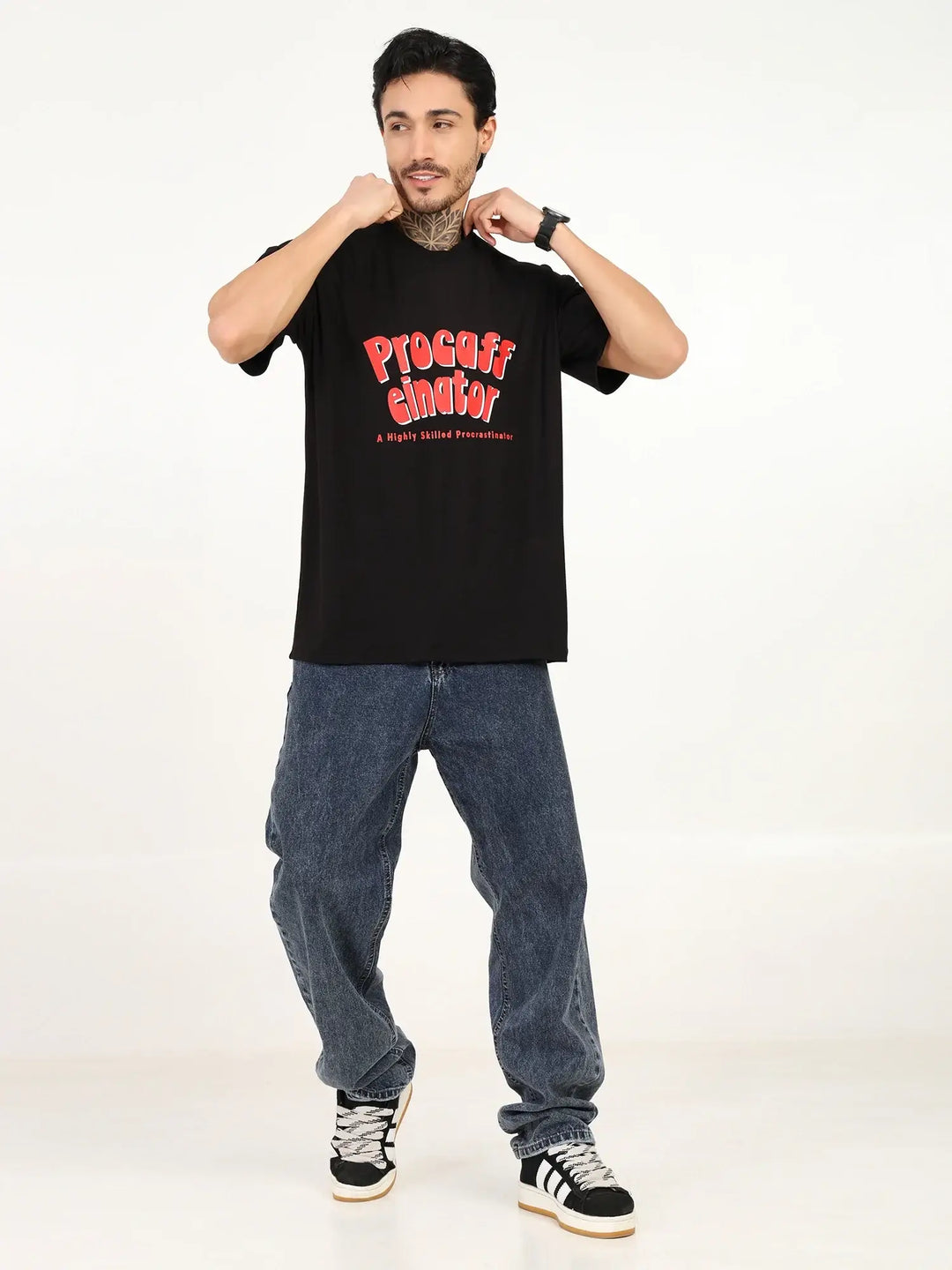 Men Black Oversized Bamboo T-Shirt – Soft, Breathable & Sustainable