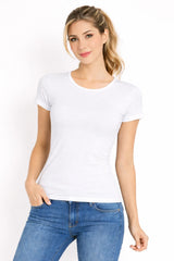 Women’s Bamboo Fabric Slim Fit H/S T-Shirt | Soft & Breathable | White