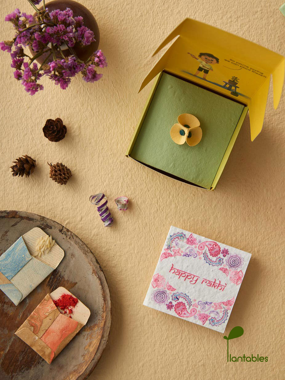 Plantables Pretty Pansy Rakhi Combo