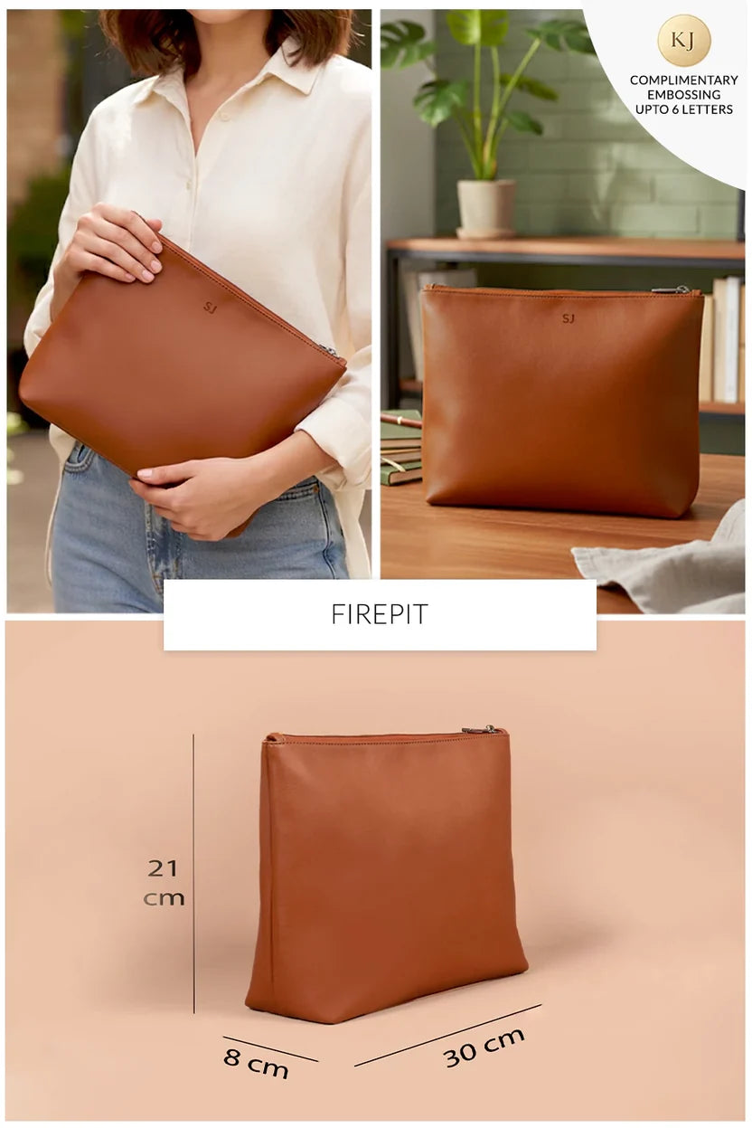 The House Of Ganges Slindon Medium Vegan Leather Toiletry Pouch
