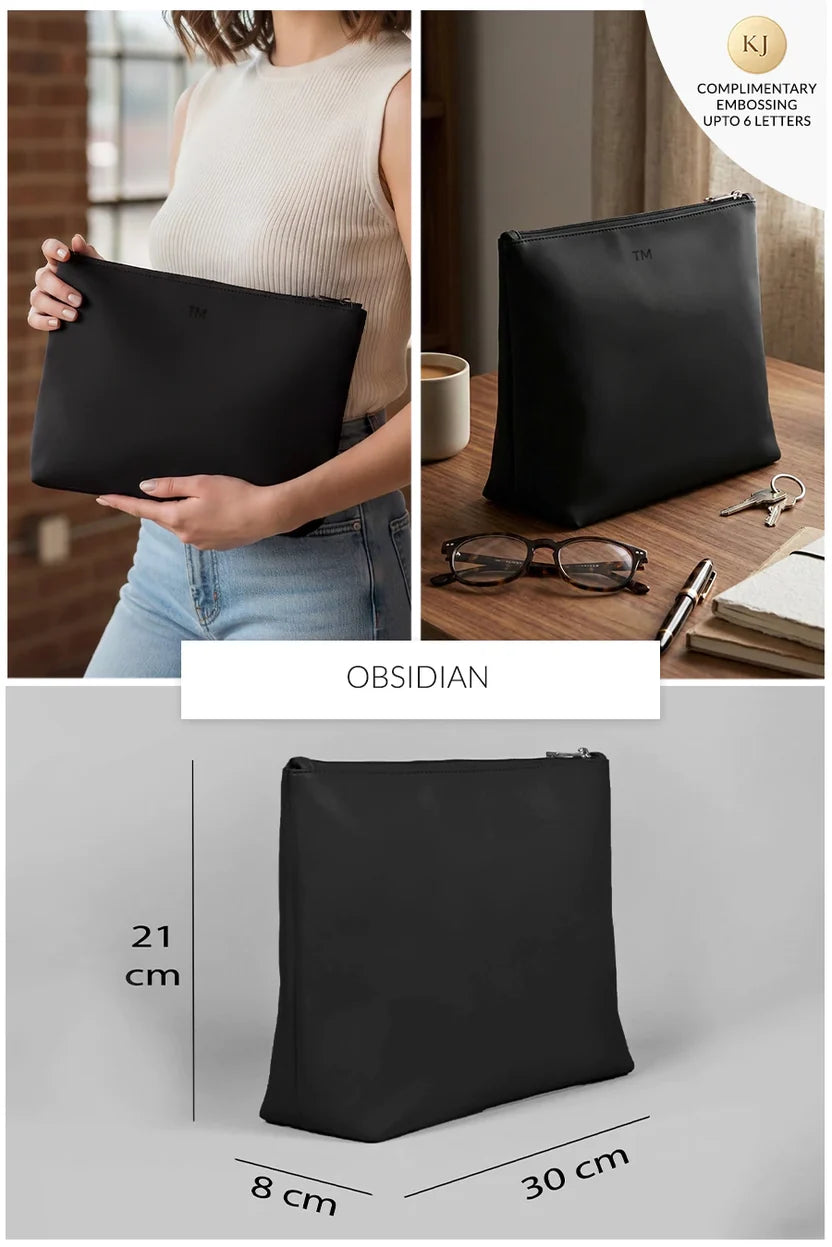 The House Of Ganges Slindon Medium Vegan Leather Toiletry Pouch