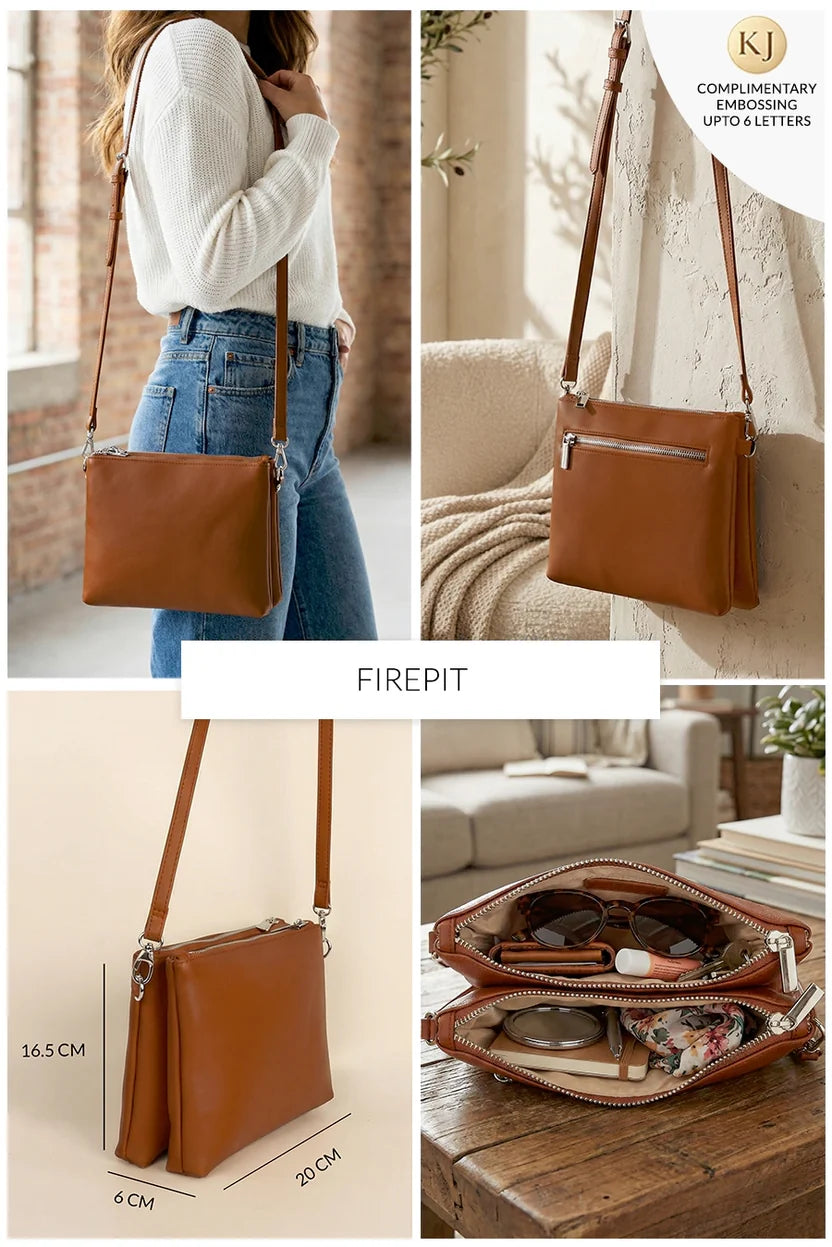 The House Of Ganges Dual Sling Vegan Leather Crossbody