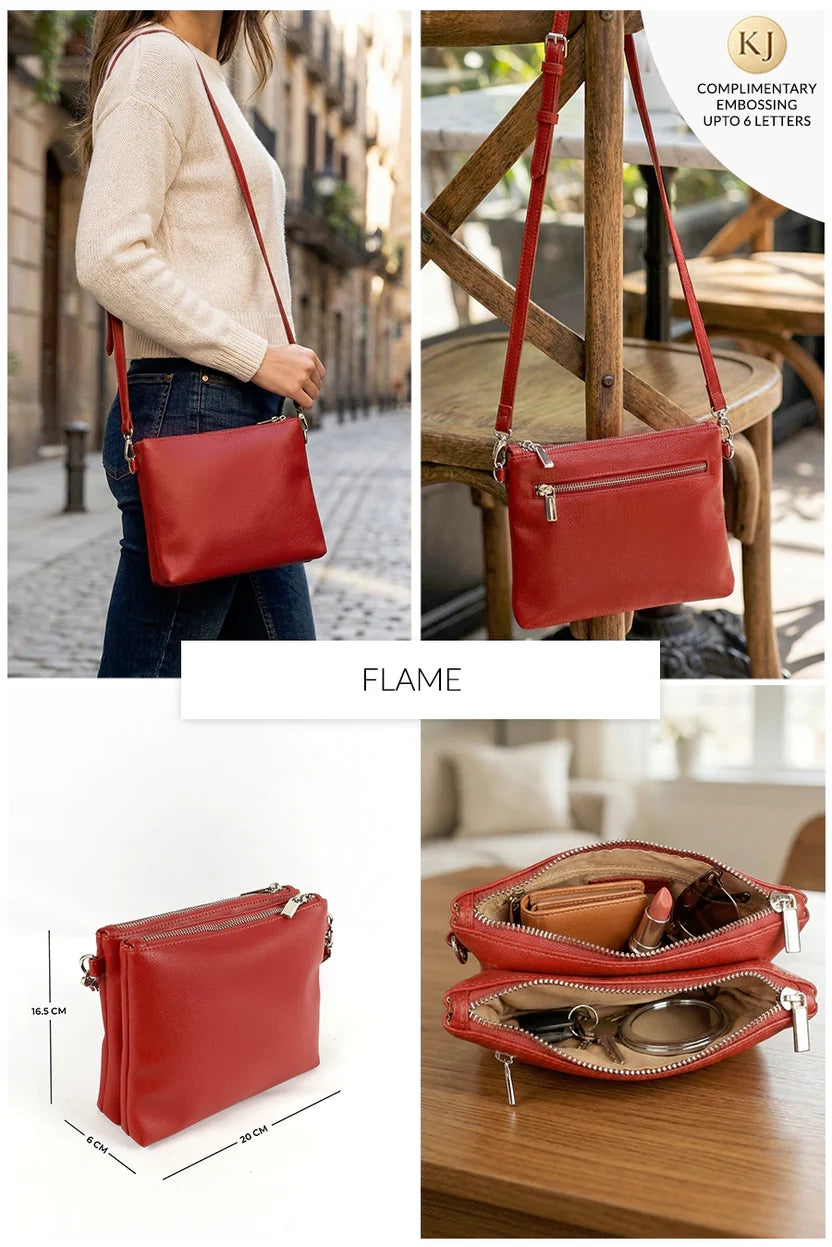 The House Of Ganges Dual Sling Vegan Leather Crossbody