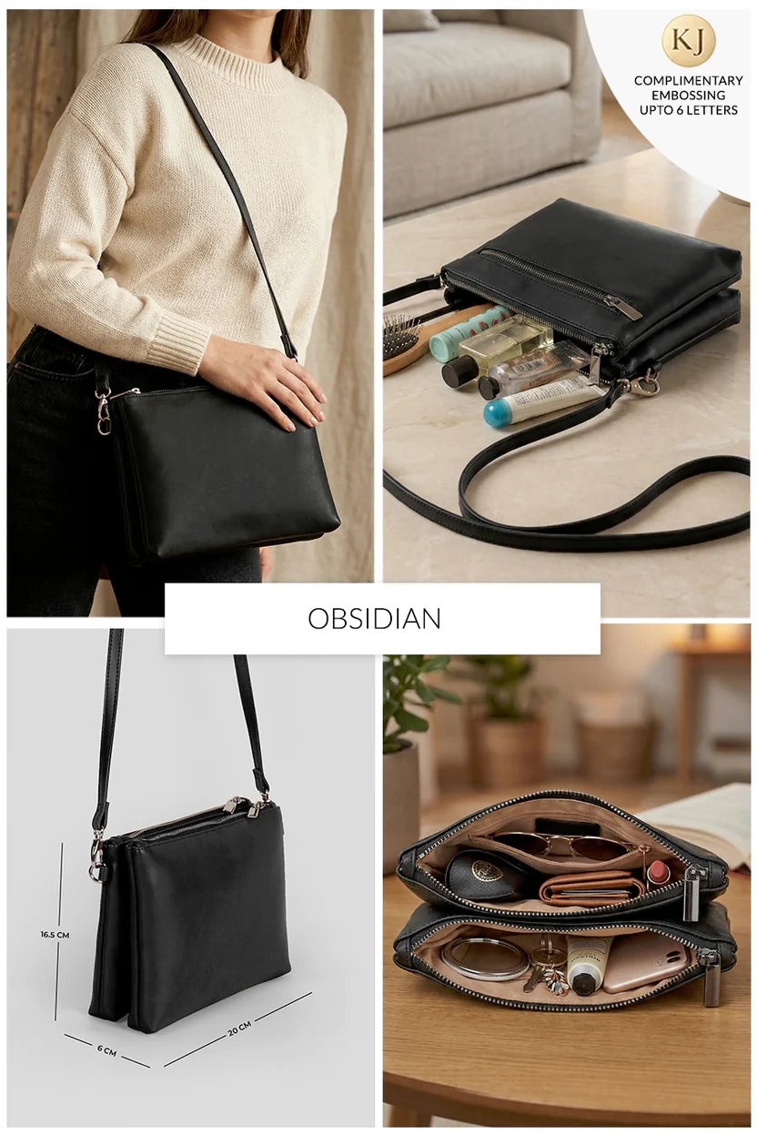 The House Of Ganges Dual Sling Vegan Leather Crossbody