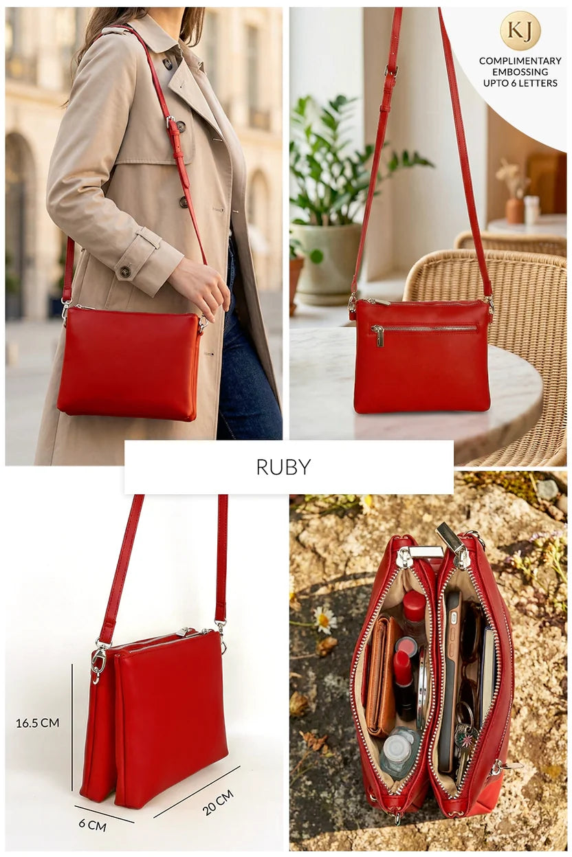 The House Of Ganges Dual Sling Vegan Leather Crossbody