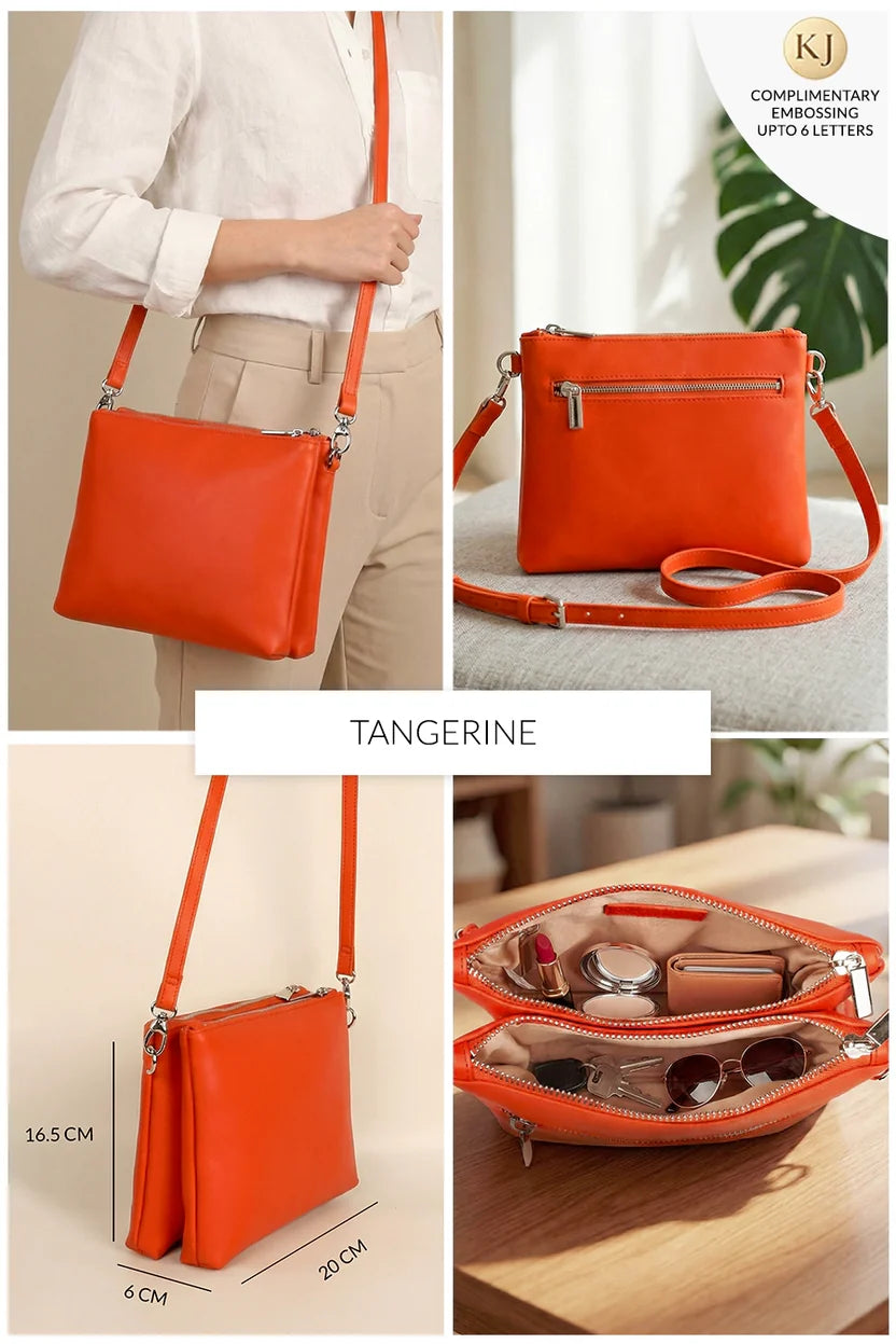 The House Of Ganges Dual Sling Vegan Leather Crossbody