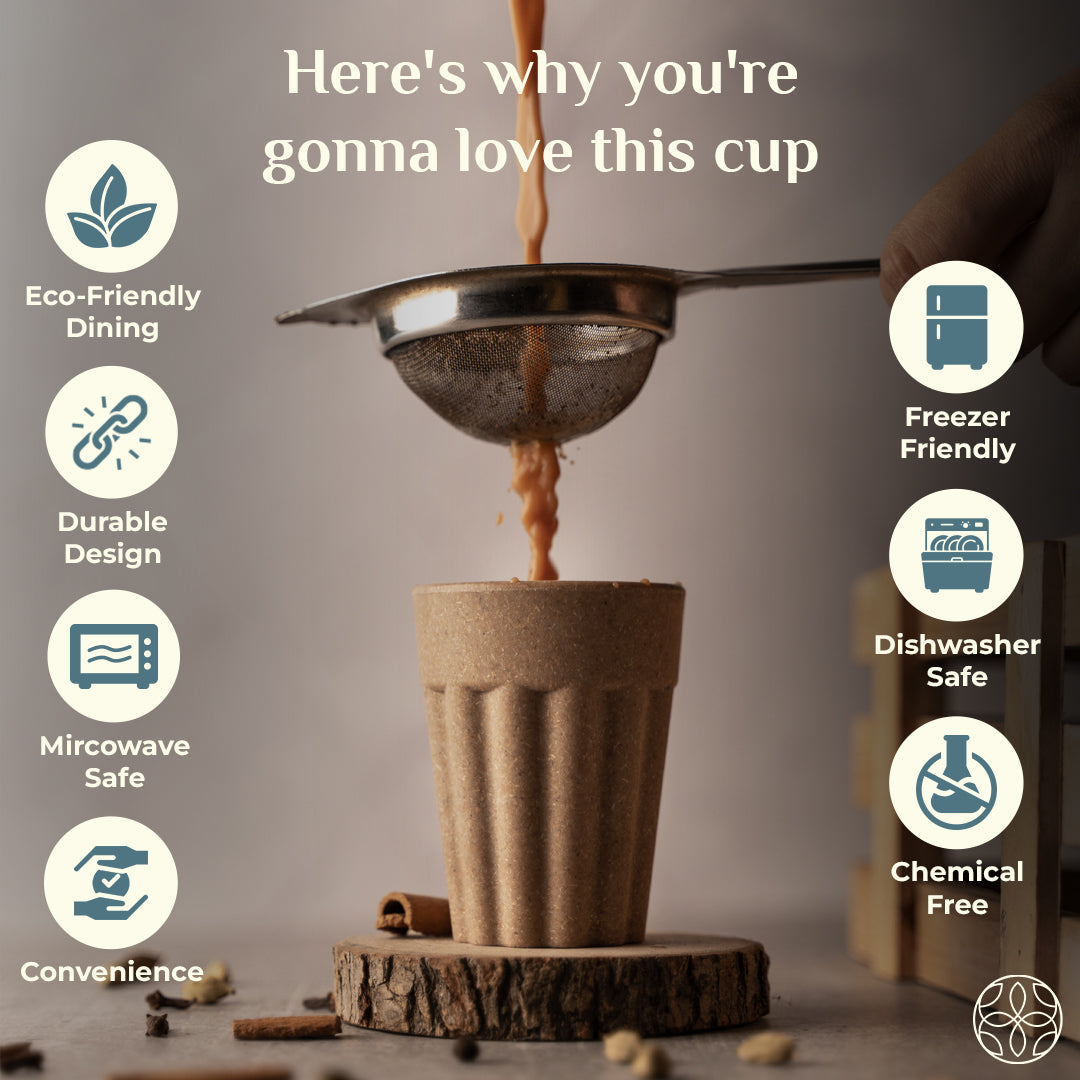 Irida Naturals Rice Husk Cutting Chai Cups