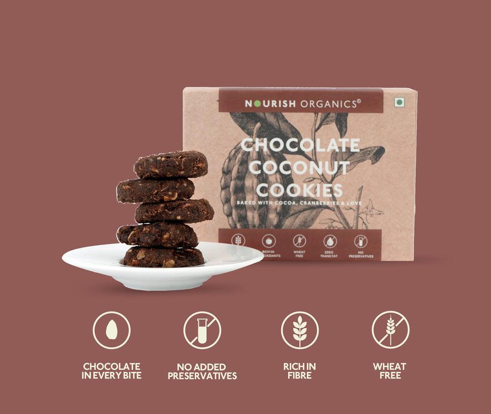 NOURISH ORGANICS Chocolate Coconut Cookies | 5 X 2 Pack